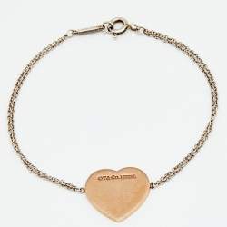 Pre Owned Tiffany & Co. Return to Tiffany Sterling SIlver Gold Tone Metal Bracelet