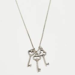 Pre Owned قلادة تيفاني & كو. تيفاني كيز ثلاثة دلايات مفاتيح فضة إسترلينية