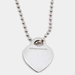 Pre Owned Tiffany & Co. Sterling Silver Return To Tiffany Heart Tag Pendant Necklace