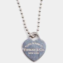 Pre Owned Tiffany & Co. Sterling Silver Return To Tiffany Heart Tag Pendant Necklace