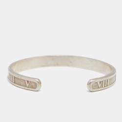 Pre Owned Tiffany & Co. Vintage Atlas Silver 925 Open Cuff Bracelet