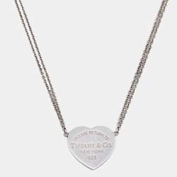Pre Owned Tiffany & Co. Return To Tiffany Silver Heart Tag Pendant Necklace