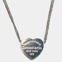 Pre Owned Tiffany & Co. Return To Tiffany Silver Heart Tag Pendant Necklace