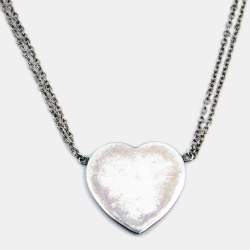 Pre Owned Tiffany & Co. Return To Tiffany Silver Heart Tag Pendant Necklace
