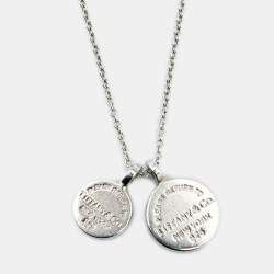 Pre Owned Tiffany & Co. Sterling Silver Return to Tiffany Circle Duo Pendant Necklace