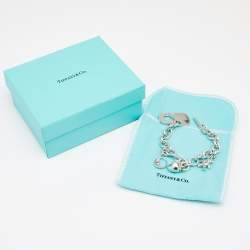 Pre Owned Tiffany & Co. Sterling Silver Please Return to Tiffany Multi Charms Toggle Bracelet