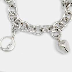 Pre Owned Tiffany & Co. Sterling Silver Please Return to Tiffany Multi Charms Toggle Bracelet