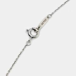 Pre Owned Tiffany & Co. Diamond Sterling Silver Daisy Key Pendant Necklace