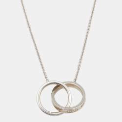 Pre Owned Tiffany & Co. 1837 Interlocking Circles Silver Pendant Necklace