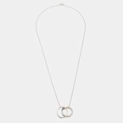 Pre Owned Tiffany & Co. 1837 Interlocking Circles Silver Pendant Necklace