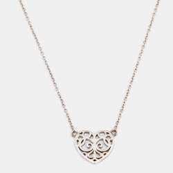 Pre Owned Tiffany & Co. Enchant Mini Heart Silver Pendant Necklace