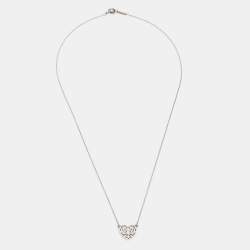Pre Owned Tiffany & Co. Enchant Mini Heart Silver Pendant Necklace