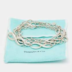 Pre Owned Tiffany & Co. Infinity Silver Chain Link Long Station Necklace