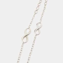 Pre Owned Tiffany & Co. Infinity Silver Chain Link Long Station Necklace