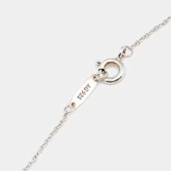 Pre Owned Tiffany & Co. Tiffany Keys Open Knot Key Diamond Silver Pendant Necklace