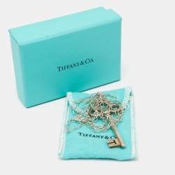 Pre Owned Tiffany & Co. Fleur De Lis Sterling Silver Key Pendant Necklace