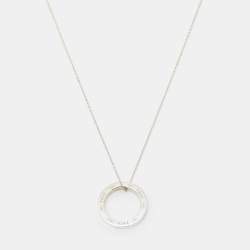 Pre Owned Tiffany & Co. 1837 Circle Sterling Silver Pendant Necklace