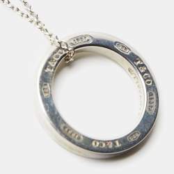 Pre Owned Tiffany & Co. 1837 Circle Sterling Silver Pendant Necklace