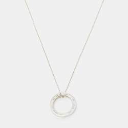 Pre Owned Tiffany & Co. 1837 Circle Sterling Silver Pendant Necklace