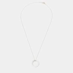 Pre Owned Tiffany & Co. 1837 Circle Sterling Silver Pendant Necklace