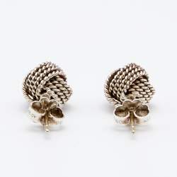 Pre Owned Tiffany & Co. Tiffany Twist Knot Sterling Silver Stud Earrings