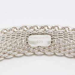 Pre Owned Tiffany & Co. Somerset Mesh Sterling Silver Ring Bracelet Set
