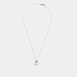 Pre Owned Tiffany & Co. Return to Tiffany Blue Enamel Sterling Silver Heart Tag Pendant Necklace