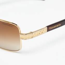 Pre Owned Tiffany & Co. Brown TF3001-B Brown Gradient Rectangle Sunglasses