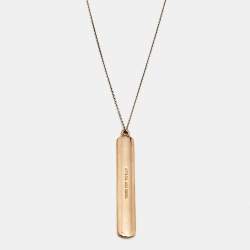 Pre Owned Tiffany & Co. Tiffany 1837 Rubedo Bar Gold Tone Metal and Sterling Silver Chain Pendant Necklace