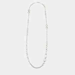 Pre Owned Tiffany & Co. Infinity Silver Chain Link Long Station Necklace