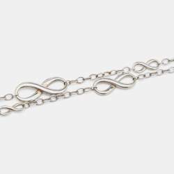 Pre Owned Tiffany & Co. Infinity Silver Chain Link Long Station Necklace