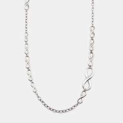 Pre Owned Tiffany & Co. Infinity Silver Chain Link Long Station Necklace