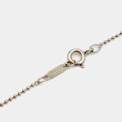 Pre Owned Tiffany & Co. Daisy Key Diamond & Silver Pendant Chain Necklace