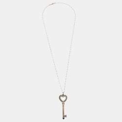 Pre Owned Tiffany & Co. Tiffany Key Enamel Sterling Silver Pendant Necklace