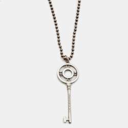 Pre Owned Tiffany & Co. Atlas Key Sterling Silver Pendant Necklace