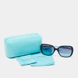 Pre Owned Tiffany & Co. Black/Blue TF 4137-B Rectangle Gradient Sunglasses