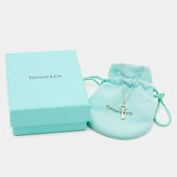 Pre Owned Tiffany & Co. Oval Mini Key Sterling Silver Pendant Necklace