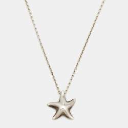Pre Owned Tiffany & Co. Elsa Peretti Starfish Sterling Silver Pendant Necklace