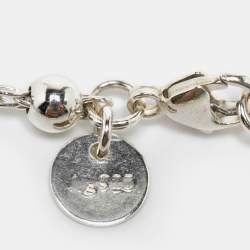 Pre Owned Tiffany & Co. Return to Tiffany Heart Tag Enamel Sterling Silver Bead Bracelet
