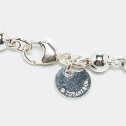 Pre Owned Tiffany & Co. Return to Tiffany Heart Tag Enamel Sterling Silver Bead Bracelet