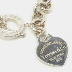 Pre Owned Tiffany & Co. Return to Tiffany Heart Tag Sterling Silver Chain Necklace