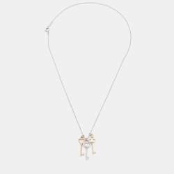 Tiffany & Co. Two-Tone Lock Pendant Necklace - Silver, 18K Rose