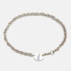 Pre Owned Tiffany & Co. Return to Tiffany Oval Tag Silver Choker Necklace