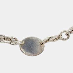 Pre Owned Tiffany & Co. Return to Tiffany Oval Tag Silver Choker Necklace