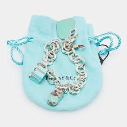 Pre Owned Tiffany & Co. Return to Tiffany & Co. Multi Charm Enamel Sterling Silver Bracelet