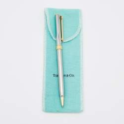Pre Owned Tiffany & Co. Two Tone T-Clip Ballpoint Pen