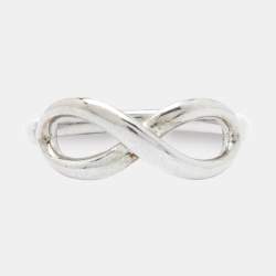 Pre Owned Tiffany & Co. Sterling Silver Infinity Ring Size EU 53