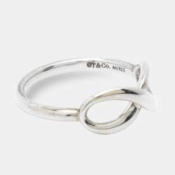 Pre Owned Tiffany & Co. Sterling Silver Infinity Ring Size EU 53