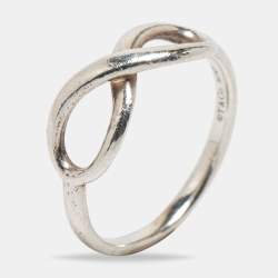 Tiffany & Co. Infinity Sterling Silver Ring Size EU 54