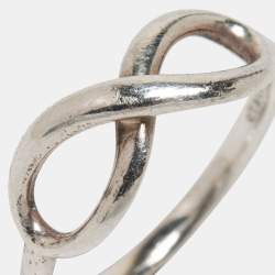 Tiffany & Co. Infinity Sterling Silver Ring Size EU 54